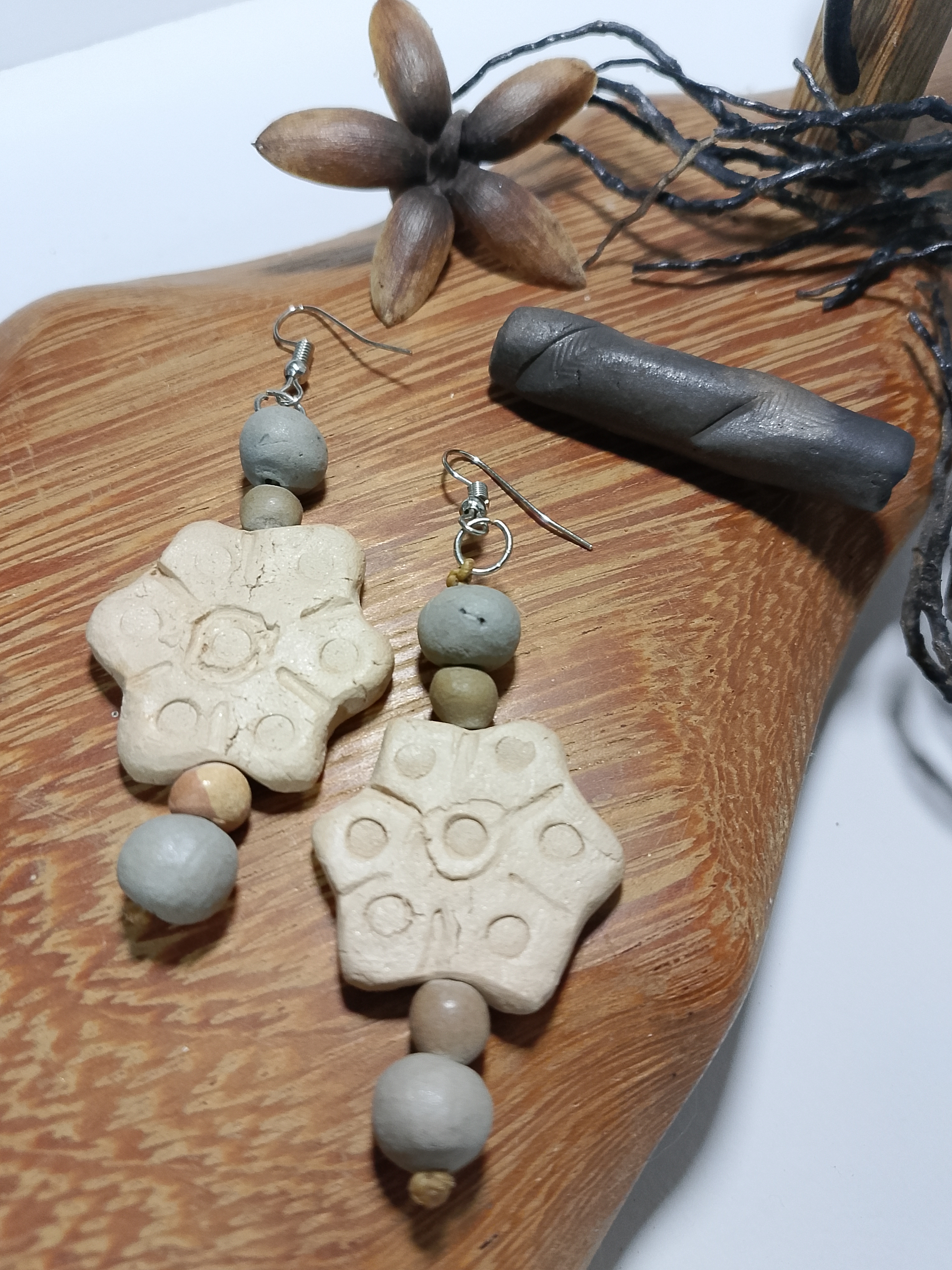 Risco de Lua — Brinco de cerâmica artesanal
